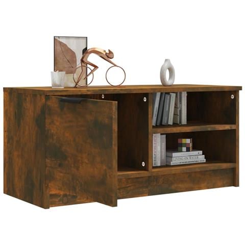 Mobile Tv Rovere Fumo 80x35x36,5 Cm In Legno Multistrato - Foto 2