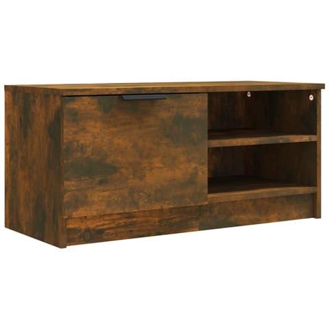 Mobile Tv Rovere Fumo 80x35x36,5 Cm In Legno Multistrato - Foto 1