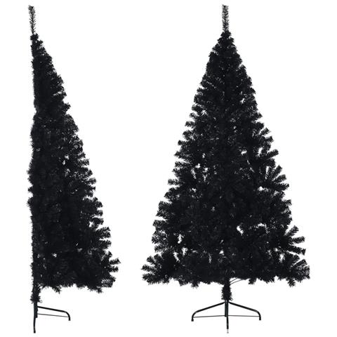 Albero Di Natale Artificiale A Metà Con Base Nero 240 Cm Pvc - Foto 1