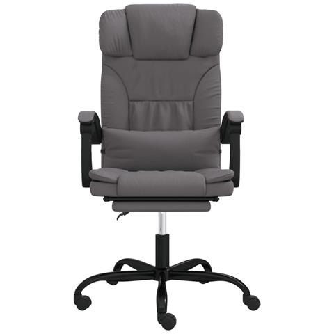 Poltrona da Ufficio Reclinabile Grigia in Similpelle - Foto 10