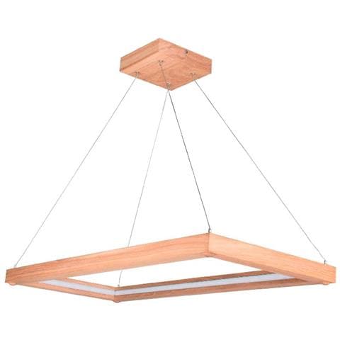 Lampada A Sospensione Legno - Arredo Design Illuminazione - Per Soffitto, Soggiorno, Salotto, Ufficio - Lampadario, Pendente - Marrone In Legno, Acrilico - 35 X 35 X 80 - Foto 1