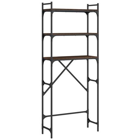 Scaffale Per Lavatrice Rovere Marrone 67x25x163 Cm Multistrato - Foto 2