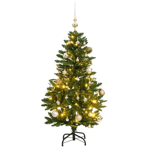 Albero Natale Incernierato Con 150 Led E Palline 150 Cm - Foto 1