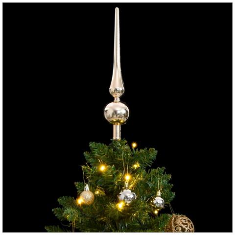 Albero Natale Incernierato Con 150 Led E Palline 150 Cm - Foto 2