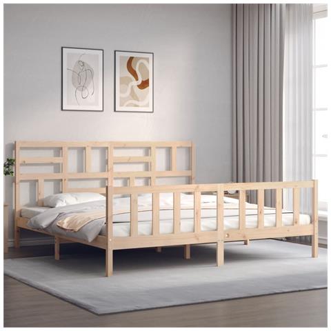 Giroletto con Testiera Super King Size in Legno Massello - Foto 3