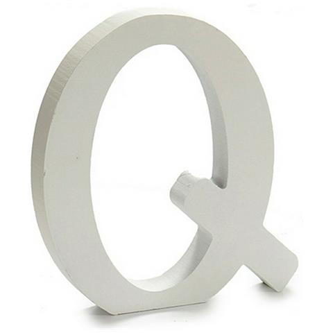 Lettera Q Legno Bianco (1,8 X 21 X 17 Cm) (12 Unità) - Foto 2