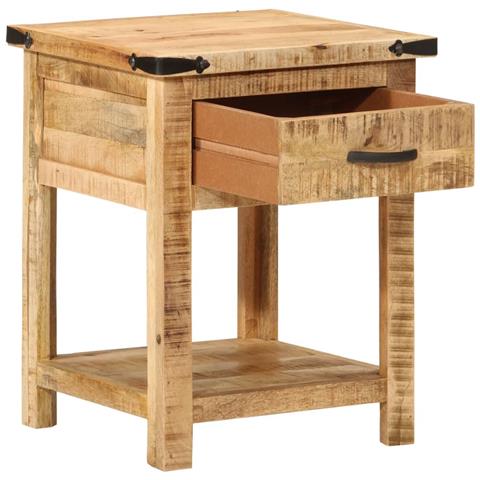 Comodino 40x40x50 Cm In Legno Massello Di Mango - Foto 2