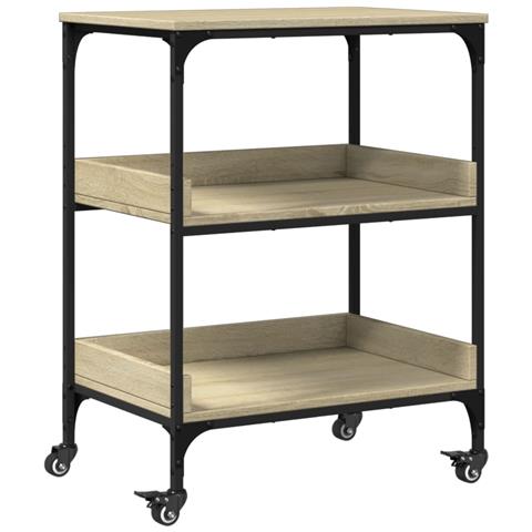 Carrello Da Cucina Rovere Sonoma 60x41x80,5cm Legno Multistrato - Foto 2