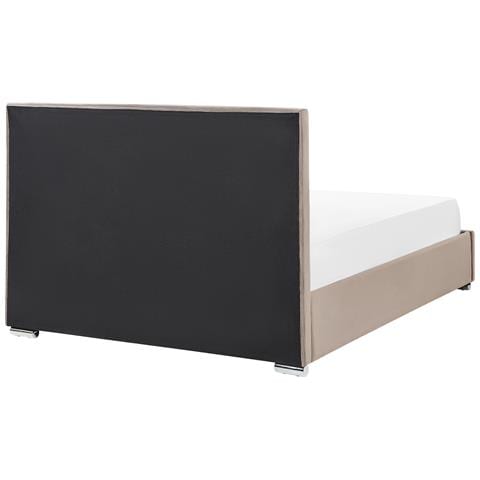Letto Matrimoniale Con Contenitore Velluto Tortora 160 X 200 Cm Rouen - Foto 8