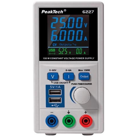 P 6227 Alimentazione DC 0-60 V 0-6 A con 2 USB - Foto 1