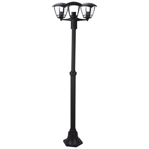 Lanterna Selene Luci Su Palo Nero Opaco In Alluminio Pressofuso Attacco E27 - 3 Luci - Foto 1