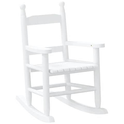 Sedie A Dondolo Per Bambini 2 Pz Bianche Legno Massello Pioppo - Foto 3