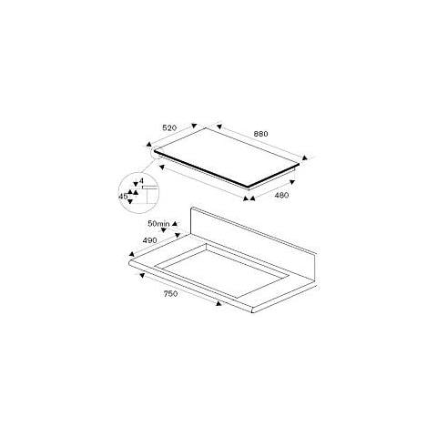Piano Cottura P906IM3G5NE a Induzione 6 Zone Cottura da 88 cm Colore Nero - Foto 3