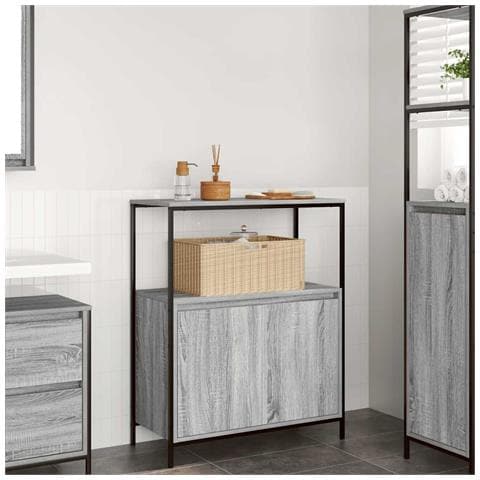 Mobile da Bagno con Ripiani Grigio Sonoma 76,5x35x95 cm - Foto 1