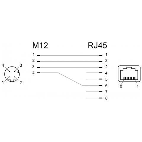 66312 adattatore per inversione del genere dei cavi M12 RJ45 Nero - Foto 3
