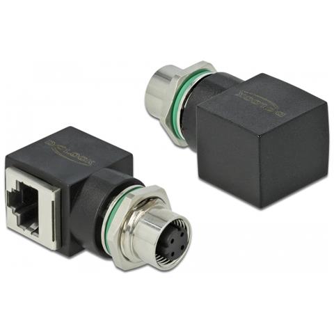 66312 adattatore per inversione del genere dei cavi M12 RJ45 Nero - Foto 1