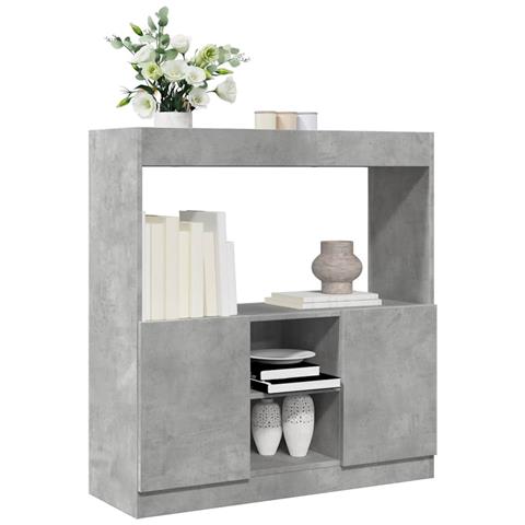 Credenza Grigio Cemento 92x33x100 Cm In Legno Multistrato - Foto 1