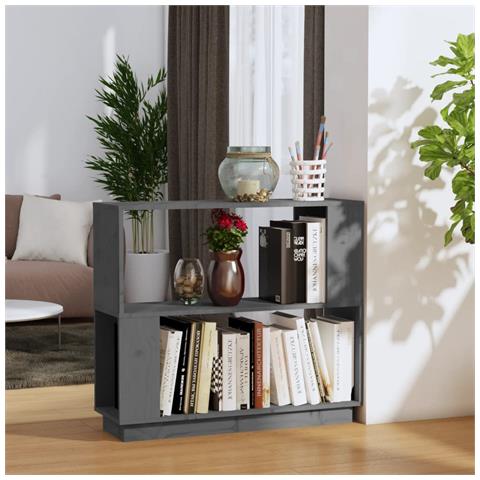 Lusso Casadino -  Libreria/divisorio Grigio 80x25x70 Cm In Legno Massello Di Pino - Foto 8