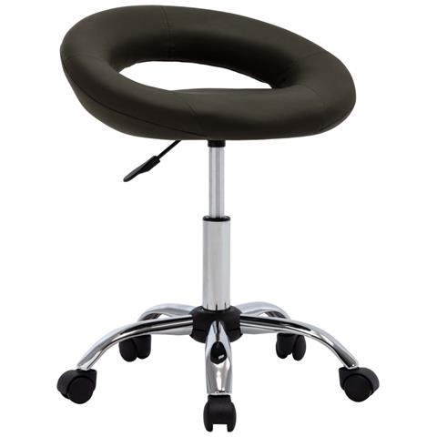 Lusso Casadino -  Sedia Da Lavoro Con Ruote Marrone In Similpelle - Foto 2