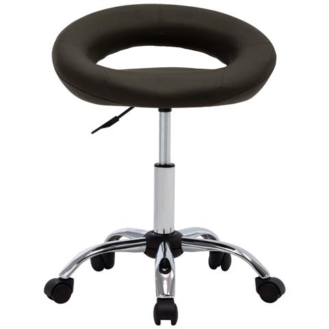 Lusso Casadino -  Sedia Da Lavoro Con Ruote Marrone In Similpelle - Foto 1