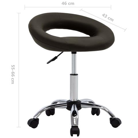 Lusso Casadino -  Sedia Da Lavoro Con Ruote Marrone In Similpelle - Foto 7