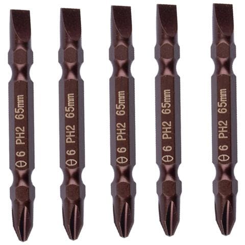 Set Di Punte Per Cacciavite Magnetico Con Design A Doppia Testa Phillips E A Taglio (5 Pezzi) 65 Mm - Foto 1
