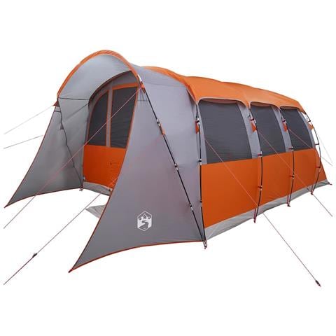 Tenda Familiare  con Finestre Tunnel Grigia e Arancione per 8 Persone Impermeabile - Foto 1