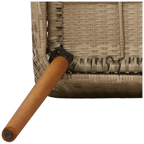 Set pranzo giardino 5 pezzi in rattan polietilene beige - Foto 9