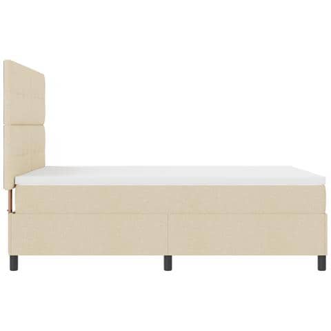 Letto con Rete a Molle con Materasso Beige 160x200 cm Tessuto - Foto 9