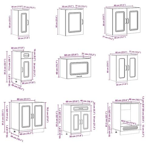 Set Mobili da Cucina 14 pz Kalmar Rovere Artigianale Truciolato - Foto 9