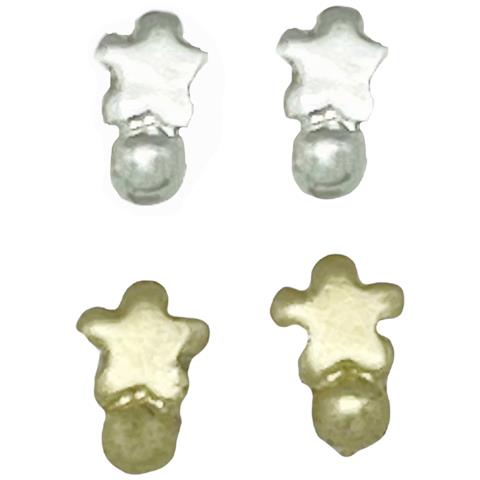 Confezione Di Mini Orecchini A Forma Di Fiore In Argento 10µ E Oro - Foto 1