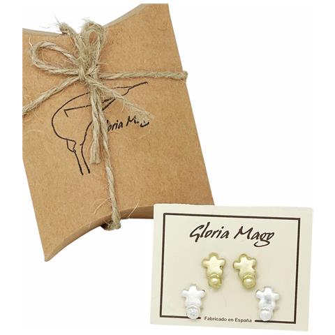 Confezione Di Mini Orecchini A Forma Di Fiore In Argento 10µ E Oro - Foto 2