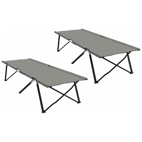 Letto da campeggio pieghevole 2 pcs Grigio 206 x 76 x 74 cm - Foto 1