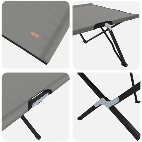 Letto da campeggio pieghevole 2 pcs Grigio 206 x 76 x 74 cm - Foto 9