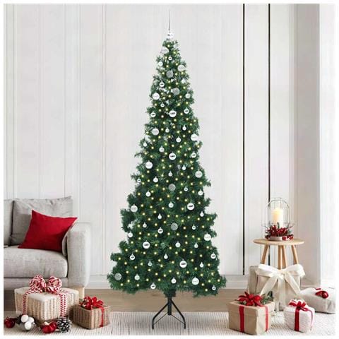 Albero di Natale Artificiale Angolare con 300 LED Verde 240 cm - Foto 2