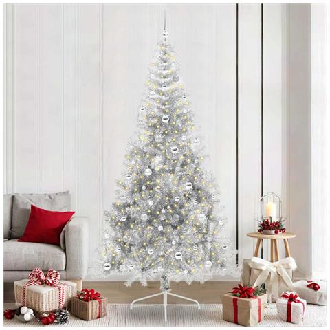 Albero di Natale artificiale con luci integrate Argento 240 cm - Foto 2