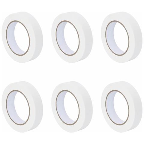 Nastri Adesivi per Pittori 6 pcs Bianco 25mm x 50m Carta - Foto 1