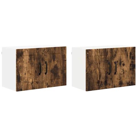 Armadi a pareti per cucina 2 pcs Rovere fumé 60 x 31 x 40 cm - Foto 1