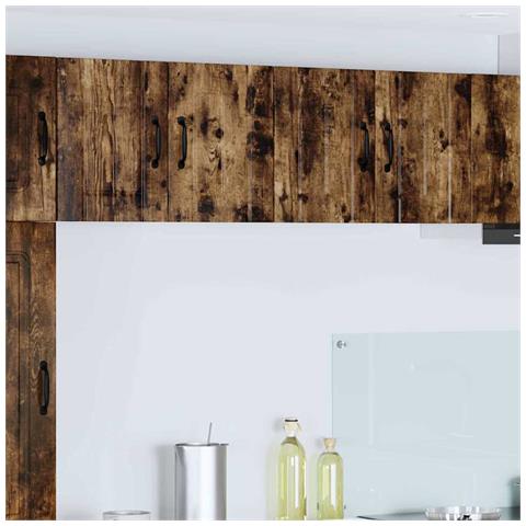 Armadi a pareti per cucina 2 pcs Rovere fumé 60 x 31 x 40 cm - Foto 2