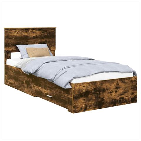 Struttura del letto Rovere fumé 90 x 200 cm Legno multistrato - Foto 1