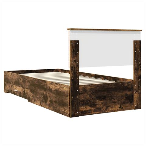 Struttura del letto Rovere fumé 90 x 200 cm Legno multistrato - Foto 9