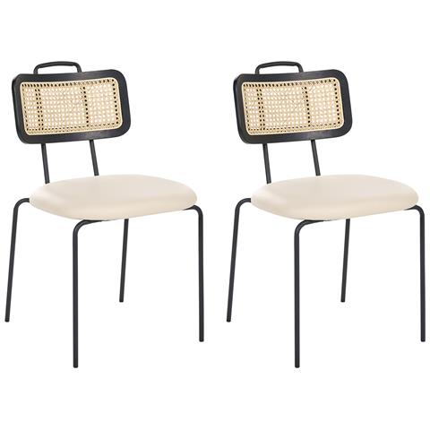 Set Di 2 Sedie Da Pranzo Adel Beige Chiaro - Foto 2