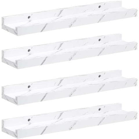Scaffale da parete 4 pcs Marmo Bianco 40 x 9 x 3 cm - Foto 1