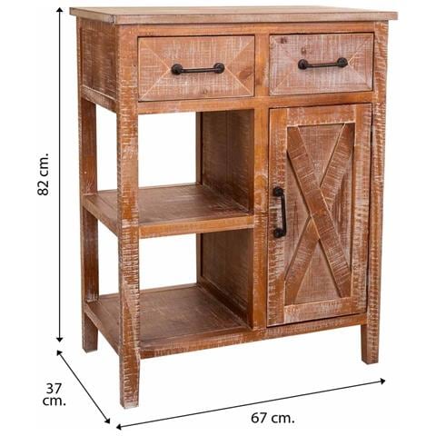 Mobile Da Ingresso In Legno Marrone 67x37x82h - Foto 8