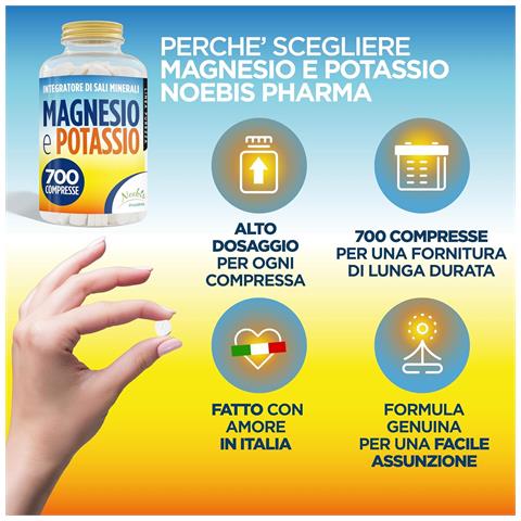 Magnesio e Potassio 700 Compresse - Citrato di Magnesio e Citrato di Potassio - Stanchezza, Affaticamento, Muscoli ed Equilibrio Elettrolitico (Confezione doppia) - Foto 2