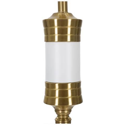 Lampada Da Terra Whity Glam In Metallo Ottone E Tessuto Bianco Ø41x160 Cm - Foto 2