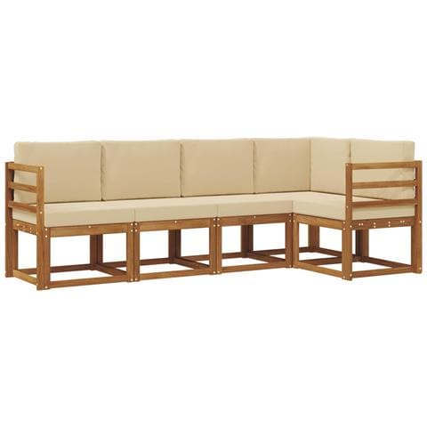Set di divani con cuscino 5 pcs Naturale e Beige - Foto 1