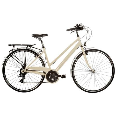 Bici Misura 28 City Bike Bicicletta Da Donna Telaio In Alluminio Granturismo Peugeot Cambio 21v Completa Di Accessori Luci A Led - 46 Panna - Foto 1