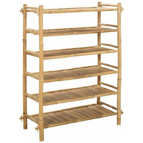 Scarpiera con lo scaffale Naturale 6 ripiani Bambù - Foto 1