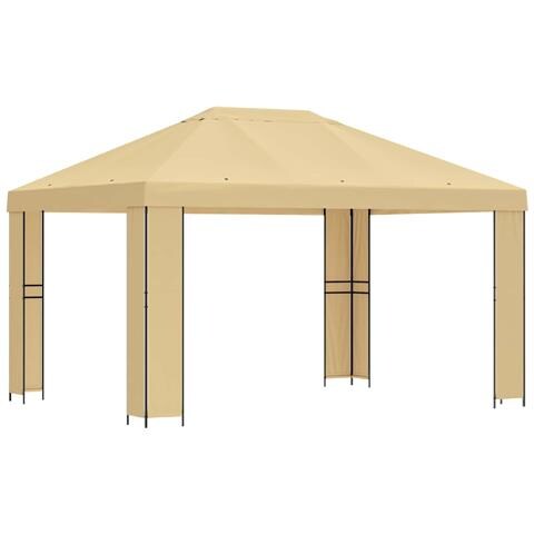 Gazebo 4 × 3 m Crema Poliestere e Acciaio 190 gsm - Foto 1